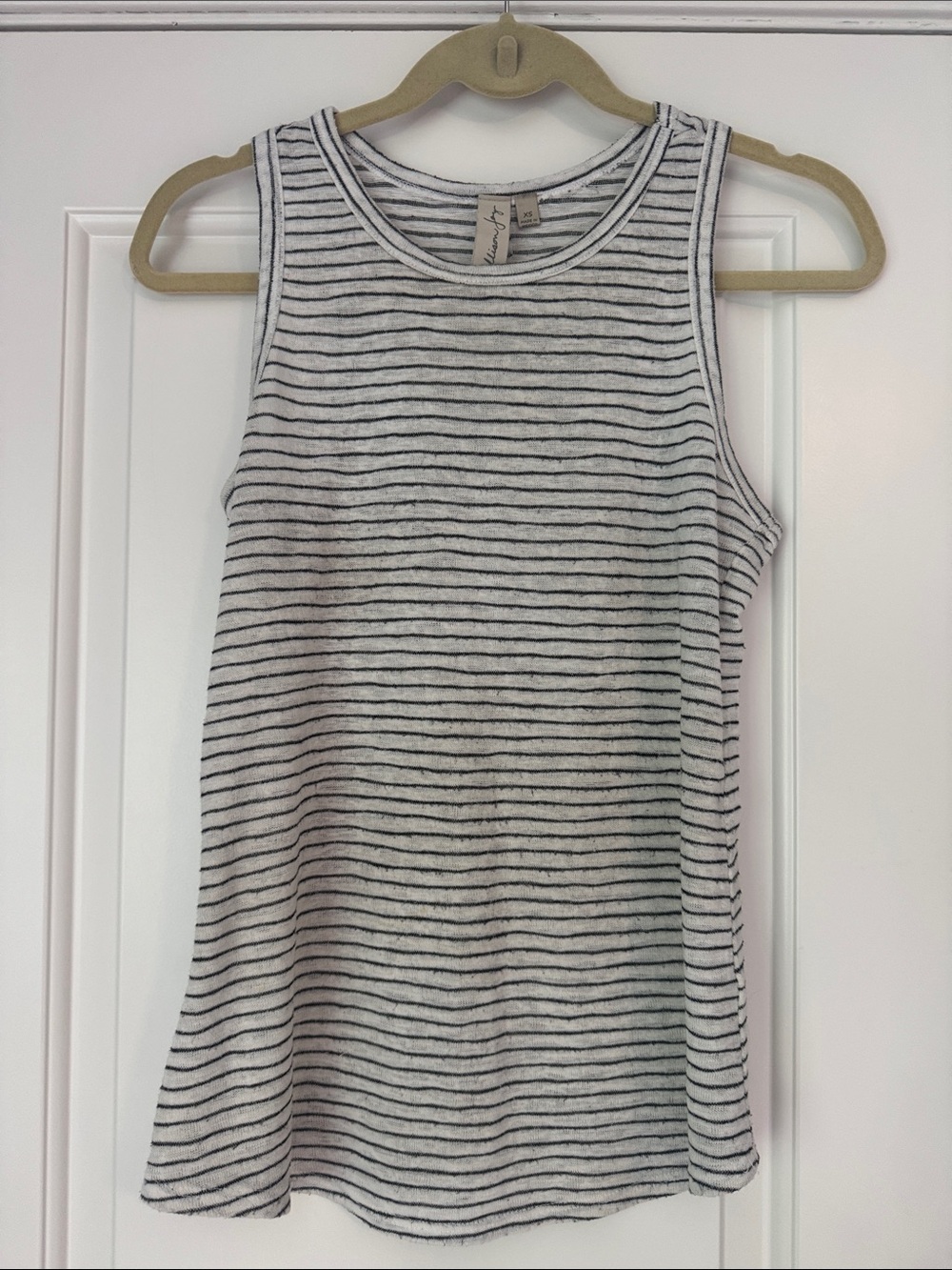 Striped Sleeveless Tank Top in White and Black